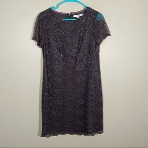 Boden Short Sleeve Evening Lace Overlay Dress 6